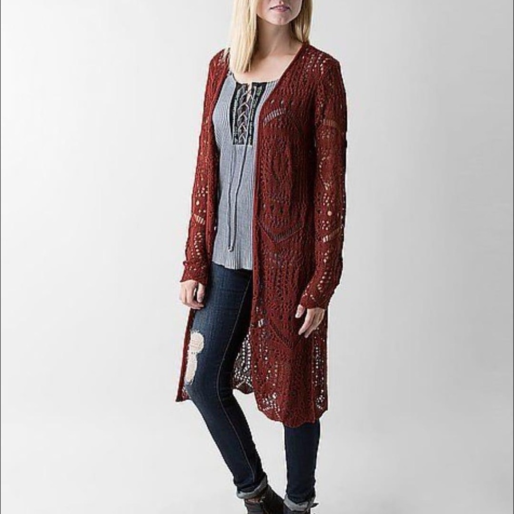 Rue21 Red Chunky Knit Cardigan Sweater